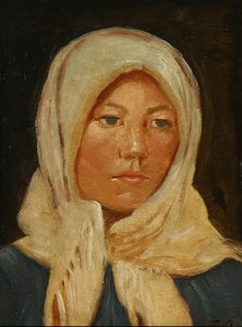 Jeune femme de Skagen, portant un foulard